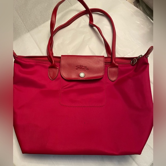 Longchamp Handbags - LONGCHAMP Neo LE PLIAGE Nylon Tote, Rare, All red!